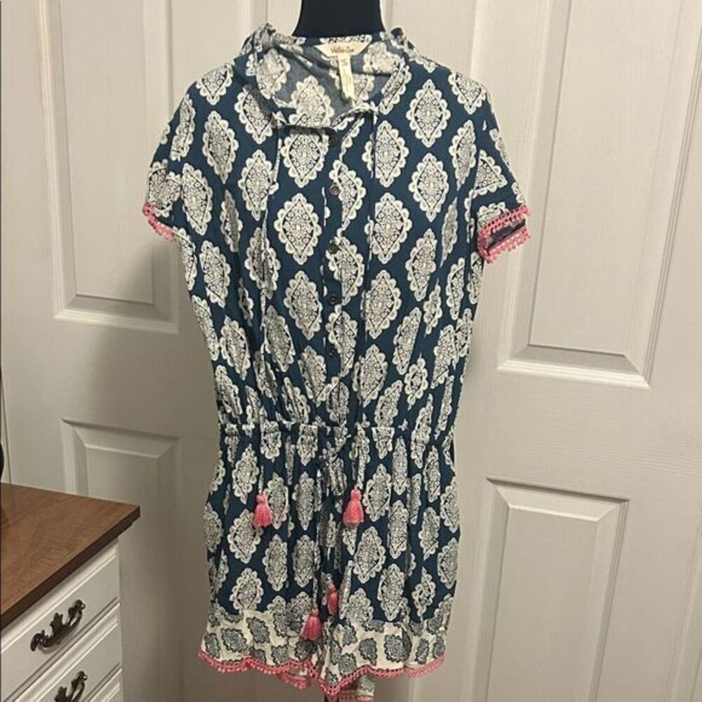 Matilda Jane Indigo and Cream Floral Romper